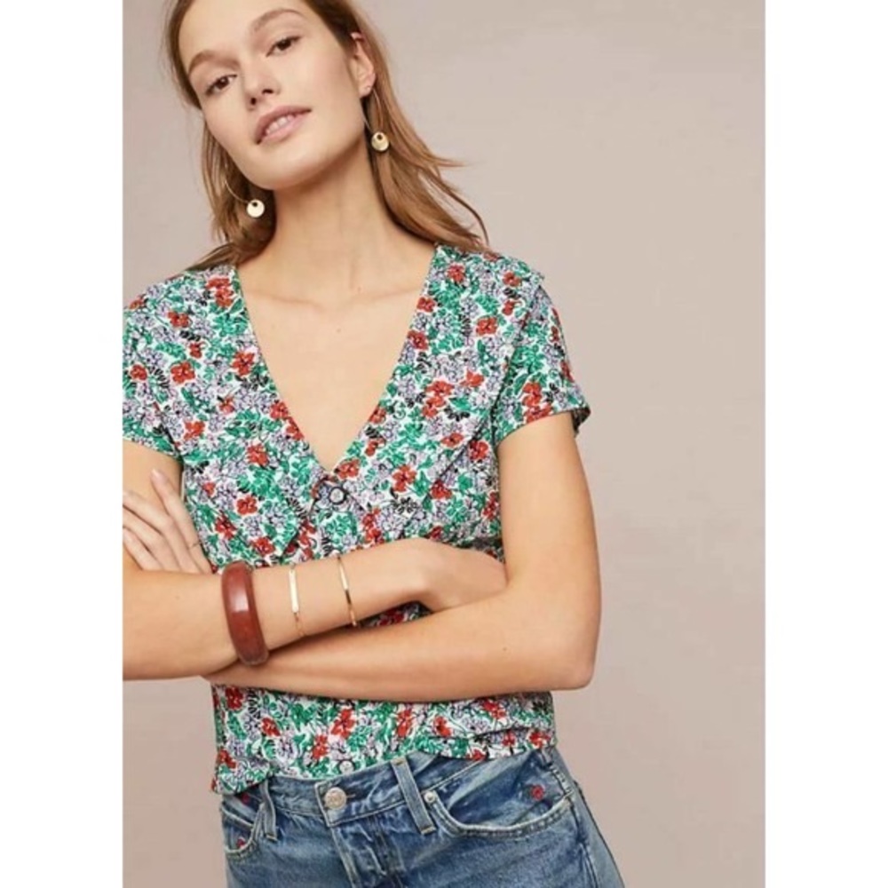 Maeve Anthropologie Austen collared Blouse 4